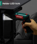 Hand using Cordless Electric Screwdriver With 6Nm Torque And 2000mAh Battery USB Quick Charge under table with LED light