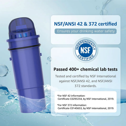 Close-up of single blue 7010 Replacement Water Filter Fits Pur And Pur Plus Pitchers And Dispensers, NSF Certified