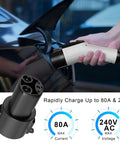Hella Reliable J1772 To Nacs Charging Adapter Boasting 240V Ac Power Delivery And 80 Amp Heavy Duty Plug Converter for EV charging.