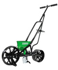 Walk Behind Garden Push Seeder Planter With Six Seed Plates For Up To 20 Varieties, Zinc Plow Blade, powder coated steel frame.