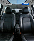 Toyota Leather Repair Kit 8-Piece Leather And Vinyl Scratch Restorer for Steering Wheel, Seats shown in before and after condition.