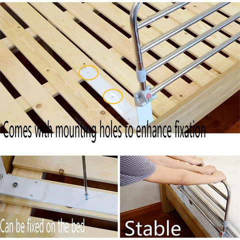 Foldaway Bed Safety Rail With Quiet Easy Grab Guard For Seniors And Adults No Fuss Bedside Handrail installation on bed frame