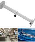 Adjustable Table Leg With Telescopic 445 To 685mm Aluminum Alloy Frosted Silver Finish Removable Base Ideal For RVs Boats Yachts Sofas And Decks Easy Height Change And Stable Support