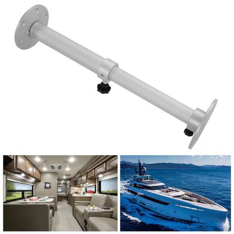 Adjustable Table Leg With Telescopic 445 To 685mm Aluminum Alloy Frosted Silver Finish Removable Base Ideal For RVs Boats Yachts Sofas And Decks Easy Height Change And Stable Support