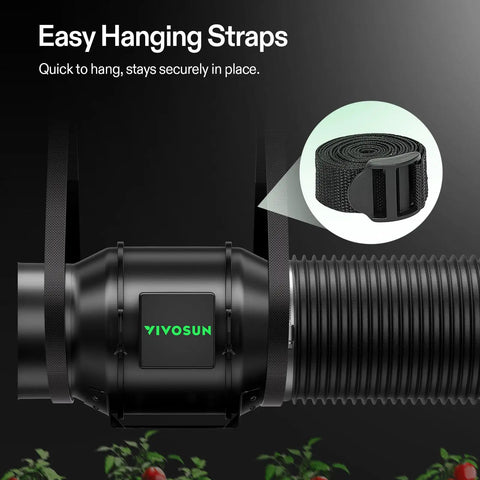 All-In-One Smart Air Filtration Pro G6 Kit With 6-Inch Inline Duct Fan detail with easy hanging straps