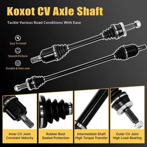 Front CV Axle Shaft Assembly Pair For Hyundai Sonata 2015 2019 And Kia Optima 2016 2020 L4 2.4L Gas Driver And Passenger Side Drop In Replacement Kit NCV75078 NCV71001K, shown with inner and outer CV joints