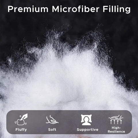 Close-up of fluffy, soft microfiber filling for Set Of 2 12x20 Outdoor Pillow Inserts Waterproof For Patio Porch Couch And Outdoor Furniture White Rectangle Lumbar Throw Pillow Cushions Sofa Cushion Stuffers