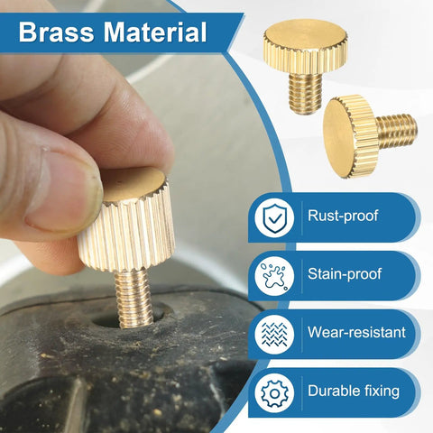 User adjusting a 10 Pack Knurled Thumb Screws M5x8mm Solid Brass Flat Head Hardware on a home appliance, showcasing its grip.