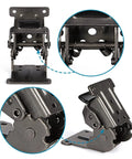 Heavy Duty Folding Hinge Locking Brackets 0 To 180 Degree Adjustable Invisible Table Extension Bracket Pack Of 4 Dark Bronze Galvanized Iron close-up view showing hinge mechanism and springs.