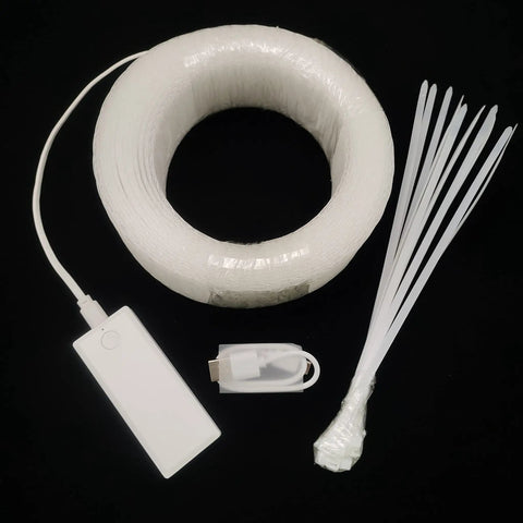 LED Fiber Optic Mesh Light Kit For Ceiling And Christmas Tree, includes 6 meter net lights and touch button controller
