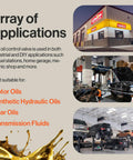 Image showing various applications of the digital oil control valve flow meter dispenser nozzle for heavy duty pneumatic systems.