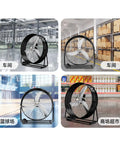 Heavy Duty 24 Inch Industrial Floor Fan With Rock Solid Build And Ultra Quiet Motor For Shop Or Warehouse Cooling in various settings.