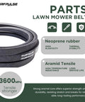 Beefed Up Replacement Drive Belt For TimeMaster Walk Behind Lawn Mowers 3/8 X 27.5 Inch Aramid Fiber Compatible With 20199