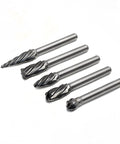 Five YUFUTOL carbide burrs for aluminum with 1/4 in shanks