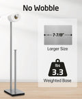 Freestanding Toilet Paper Holder Stand With Reserve Storage In Rustproof Stainless Steel Brushed Finish With Weighted Base, 3.3 lbs