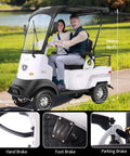 Heavy Duty 60V 800W AC Motor Mobility Scooter With 14.9 Inch Tires And Heckuva 28 Mile Range, Really Smooth Operator Electric Golf Cart in use on a path.