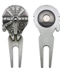 Funny Golf Ball Marker With Magnetic Hat Clip, retro spaceship design, durable enamel, scratch free, perfect golf gift