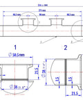 GOGOUP Tri Clamp Manifold, 1.5 in x 2-Way, 304 stainless steel polished sanitary fitting; front view