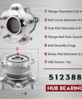 Rear Wheel Bearing And Hub Assembly Fits 2007 2018 Altima 2009 2019 Maxima 2015 2016 Murano 2013 2019 Pathfinder 5 lug ABS