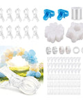 Obear 109 Pc Invisible Clear Matte Balloon Arch Kit With Heavy Duty Clamps For Wedding Birthday Decor Backdrop Party Supplies Not Included, clear clamps and connectors