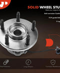 Two Front Wheel Bearing And Hub Assembly With ABS And Five Lug For Chevy HHR 2006 2011 Cobalt close-up of hub with ABS sensor