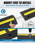 3.28 Foot Cable Protector Ramp 4 Pack One Channel Heavy Duty Rubber Wire Cover With 18000 Lbs Axle Capacity close-up installation