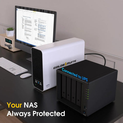 Lithium UPS Battery Backup And Surge Protector With Sinewave Output 1000VA 600W LiFePO4 Battery 153.6 Wh Pro Edition with NAS setup