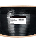 Spool of Cat6 Direct Burial Outdoor Ethernet Cable Shielded FUTP 23AWG Solid Bare Copper 1000ft with black OSP jacket