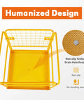 Forklift safety cage basket, 36x36 in, yellow heavy-duty lift basket with 4 wheels