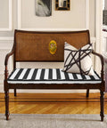 Thick Waterproof Outdoor Bench Cushion 48x18x3 With Ties For Patio Swing Chair, Fade Resistant Padding, Black And White Stripe Cover