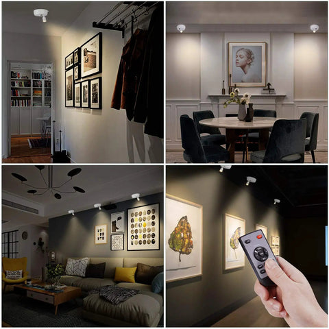 Wireless Picture Light With Remote For Art And Photos, Battery Powered Stick On LED Lighting on walls, ceilings and shelves.
