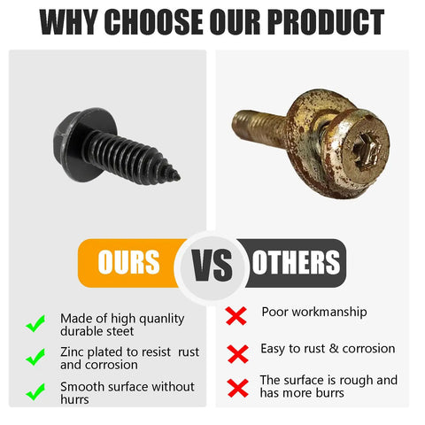 Top Tier 20 Pack Hex Washer Head Screws And Sheet Metal Bolts Made From Beefy High Strength Steel For Gm Auto Performance Rock Solid Plug And Play Factory Match Fasteners