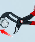 Cobra QuickSet Pump Pliers With Locking Hinge Bolt and Push Function adjusting bolt in tight space