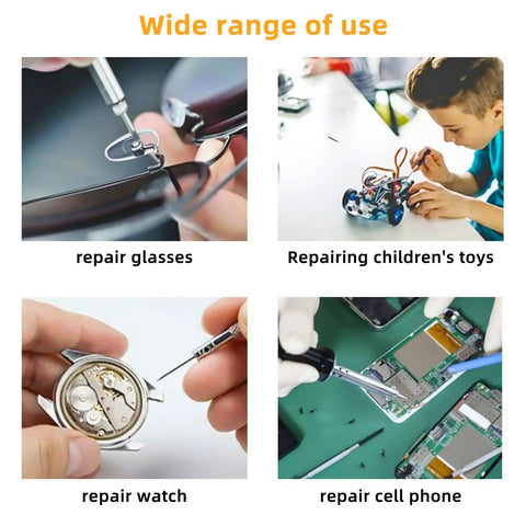120 Piece Eyeglass Repair Kit With Tiny Screws Nuts And Universal Screwdrivers for glasses, toys, watches, and phones repair.