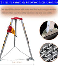 Tough As Nails Heavy Hitter Manual Emergency Rescue Tripod Winch 2600 Lbs Capacity with swivel steel feet and chains.