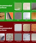 Recommended and non-recommended surfaces for Peel And Stick Backsplash Tile Set For Kitchen And Bath Self Adhesive Vinyl Subway Tiles
