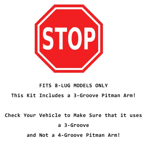 Front 13 Piece Suspension Kit For 2001 2010 Chevy Silverado 2500 HD And Avalanche 2500 Not For Rack And Pinion Steering Fits 3 Groove Pitman Arm Trucks stop sign fitment notice