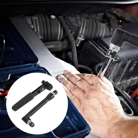 Compact Mini Ratcheting Wrench And Socket Tool Kit Tough As Nails steel spanners shown in use for automotive repairs.