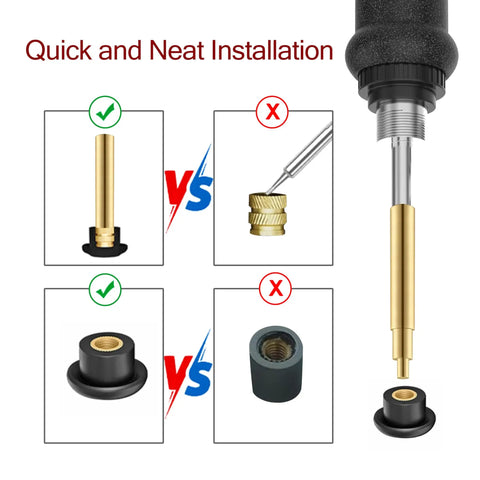 Detail of Six Piece Heat Set Insert Tool Kit With Soldering Iron Tips For Thread Inserts M2 To M6 All In One Heat Tool