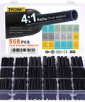 Top Shelf Heavy Duty Adhesive Lined Heat Shrink Tubing Kit With Tight Grip And No Hassle Setup For Marine Auto Wiring Projects That Demand Sweet Precision Daily in a clear storage case.