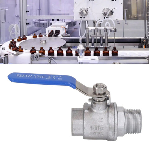 Heavy Duty Three Quarter Inch Npt Stainless Steel Ball Valve For Water Oil Gas Lines Featuring Rock Solid Shutoff And Zero Drip Leak Protection Engineered For Slick Flow And Tough Grind Use with blue handle and threaded port.