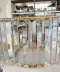 BUNCC Modern Minimalist Metal Wall Sconce, E14 LED Crystal Indoor Wall Light Fixture, close-up of crystal shade detail.