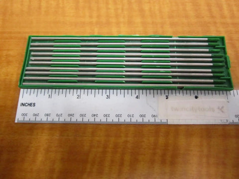 One Eighth Inch By Seven Inch Ground Finish Pure Tungsten Electrode 10 Pack for TIG Welding with ruler scale