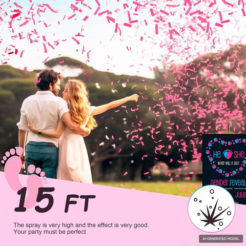 Absolutely Rad 2 Piece Pink Gender Reveal Fire Extinguisher Set With Four Heavy Duty Confetti Cannons For A Killer Baby Shower Announcement Scene Stealing Blast Up To Fifteen Feet