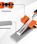 25mm chisel from 10 Piece Wood Chisel Set With Honing Guide And Sharpening Stone sharpening on a honing guide and stone