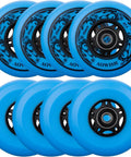 Eight Pack Inline Skate Wheels 76mm 85A Replacement Wheel Set For Outdoor And Indoor Use Blue Ideal For Street Rinks And Park Sessions