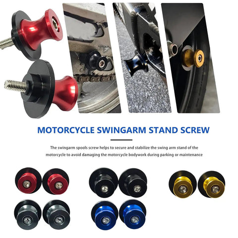 2 Pack M10 X1.5 Swing Arm Spools Sliders CNC Aluminum For Kawasaki Ninja 250 300 Versys, various colors displayed