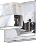 Volt LED 2-Light Bath Vanity in Polished Chrome Finish with Etched Bubble Glass and PCB LED Bulbs 75W Max