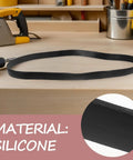 Tough As Nails Fire Extinguisher Cart Silicone Rings Heavy Duty Shock Absorbing Bumpers on a workbench, made of silicone.