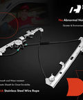 Chevrolet Front Driver Side Power Window Regulator With Motor Replacement For Silverado Tahoe Suburban Avalanche Sierra Escalade Yukon XL Pickup Truck SUV 2000-2006, stainless steel wire